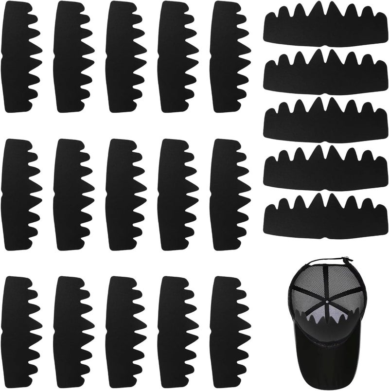 Gfdoso 20Pcs Hat Shaper Insert - Baseball Caps Inserts Shapers, Reusable Crown Support Brim Cap - Black Hat Insert to Keep Shape for Snapback Cap, Ball Sports Hat and More - Image 1